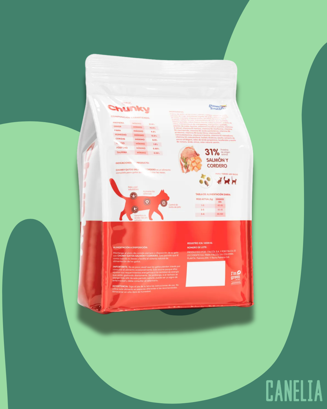Chunky gatos adultos sabor salmón y cordero