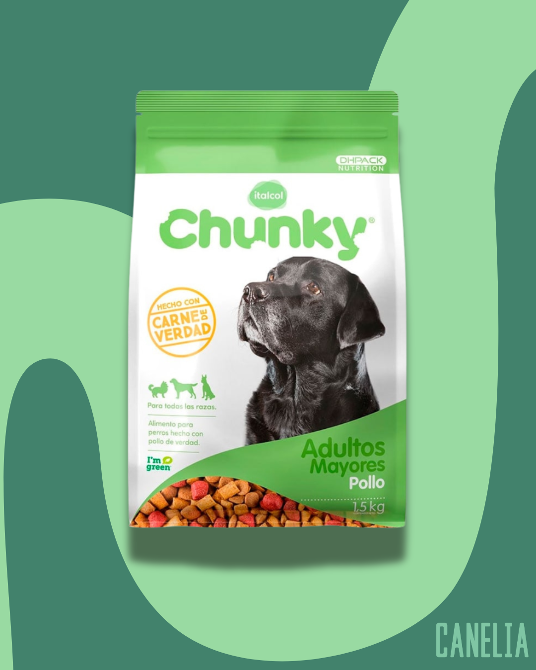 Chunky perros adultos mayores sabor arroz y pollo