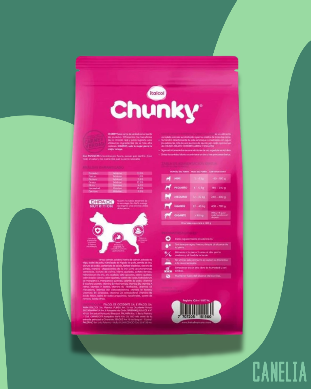 Chunky perros adultos sabor arroz, cordero y salmón